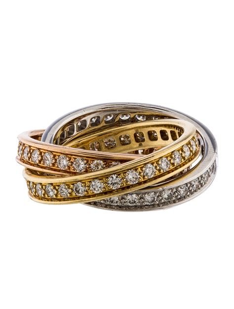 cartier trinity rings with diamonds.